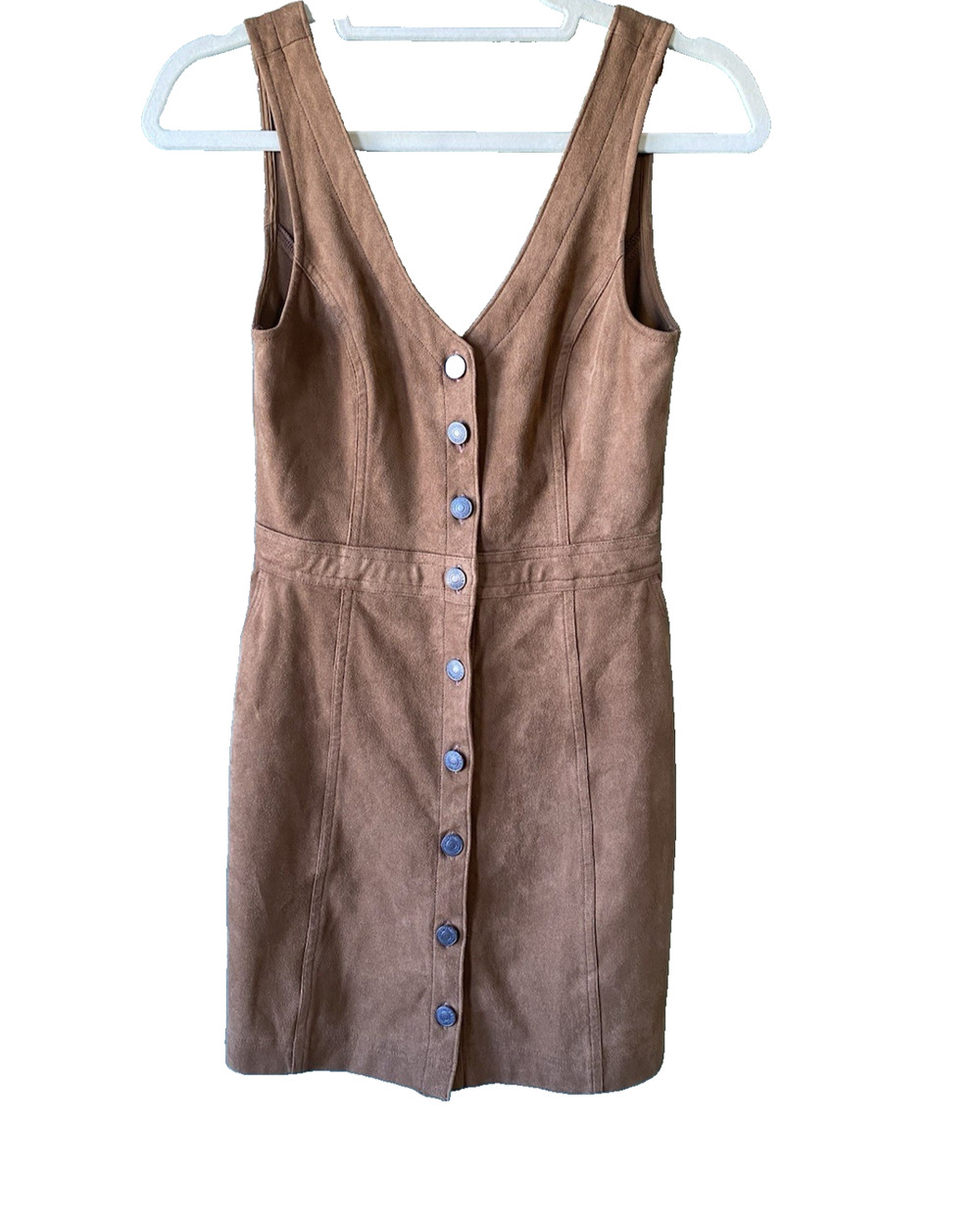 Abercrombie & Fitch Dress Womens Size XS Brown Faux Suede Button Front Mini